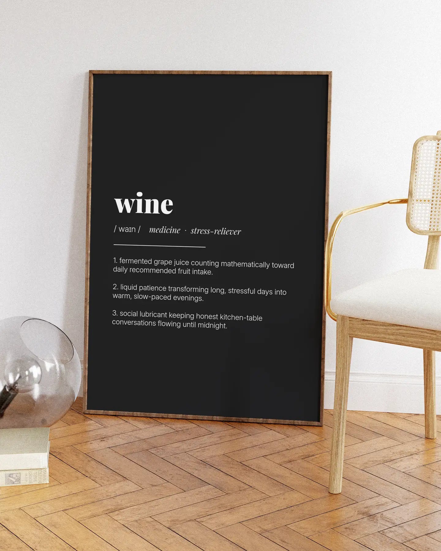 Definition Poster of Wine on Midnight Ink background