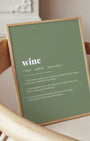Definition Poster of Wine on Sage Green background