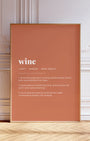 Definition Poster of Wine on Terracotta background