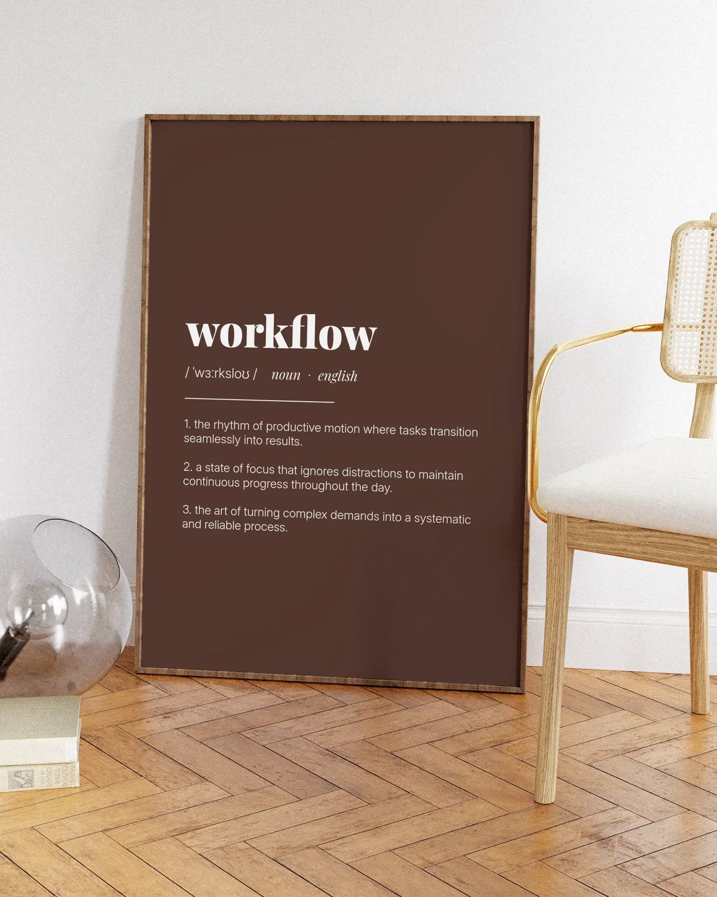 Definition Poster of Workflow on Espresso background