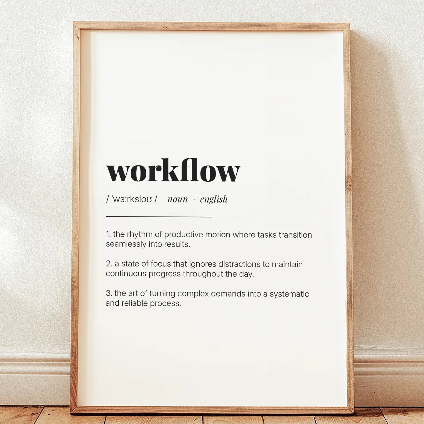 Definition Poster of Workflow on Gallery White background