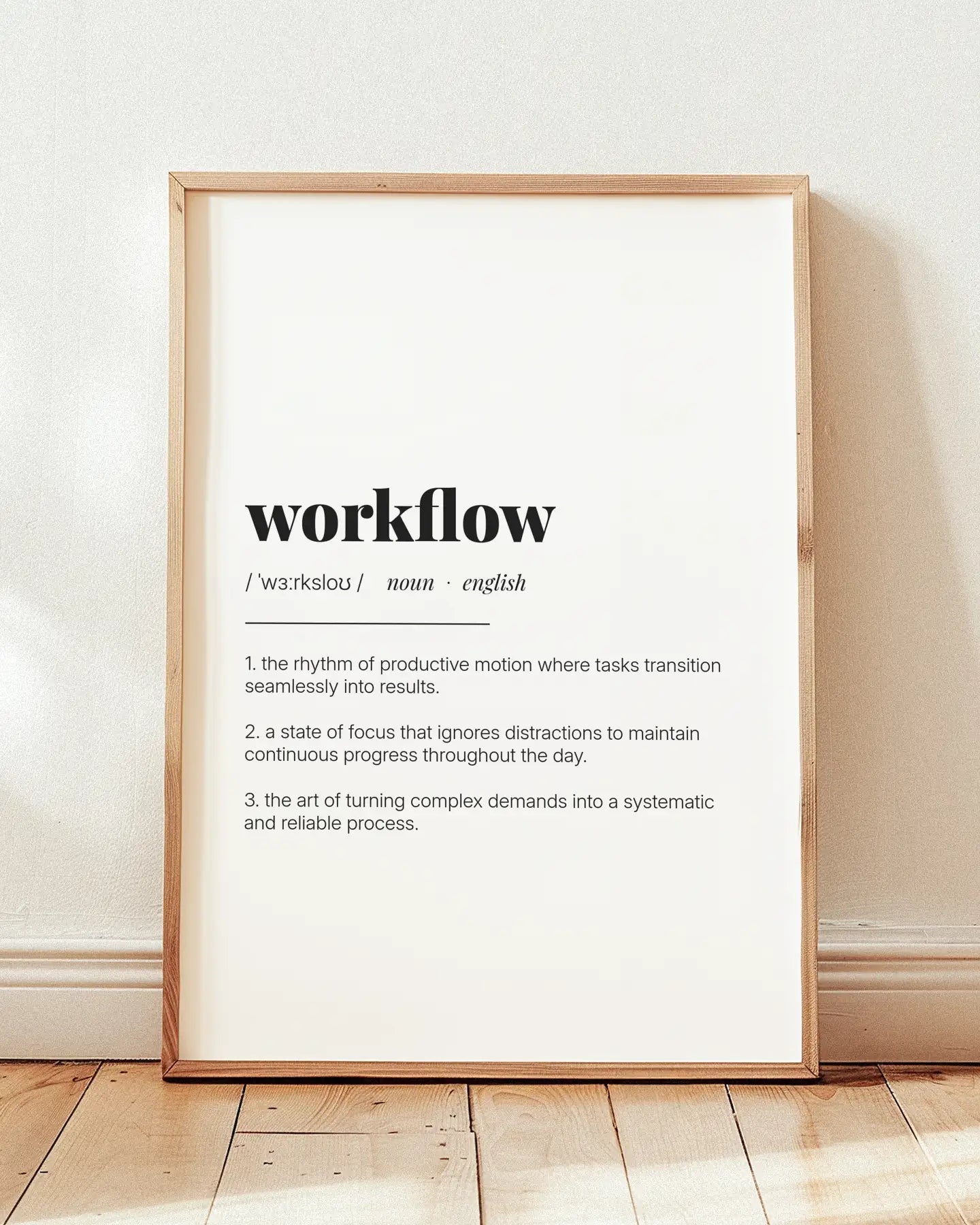 Definition Poster of Workflow on Gallery White background