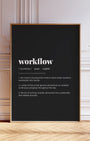 Definition Poster of Workflow on Midnight Ink background
