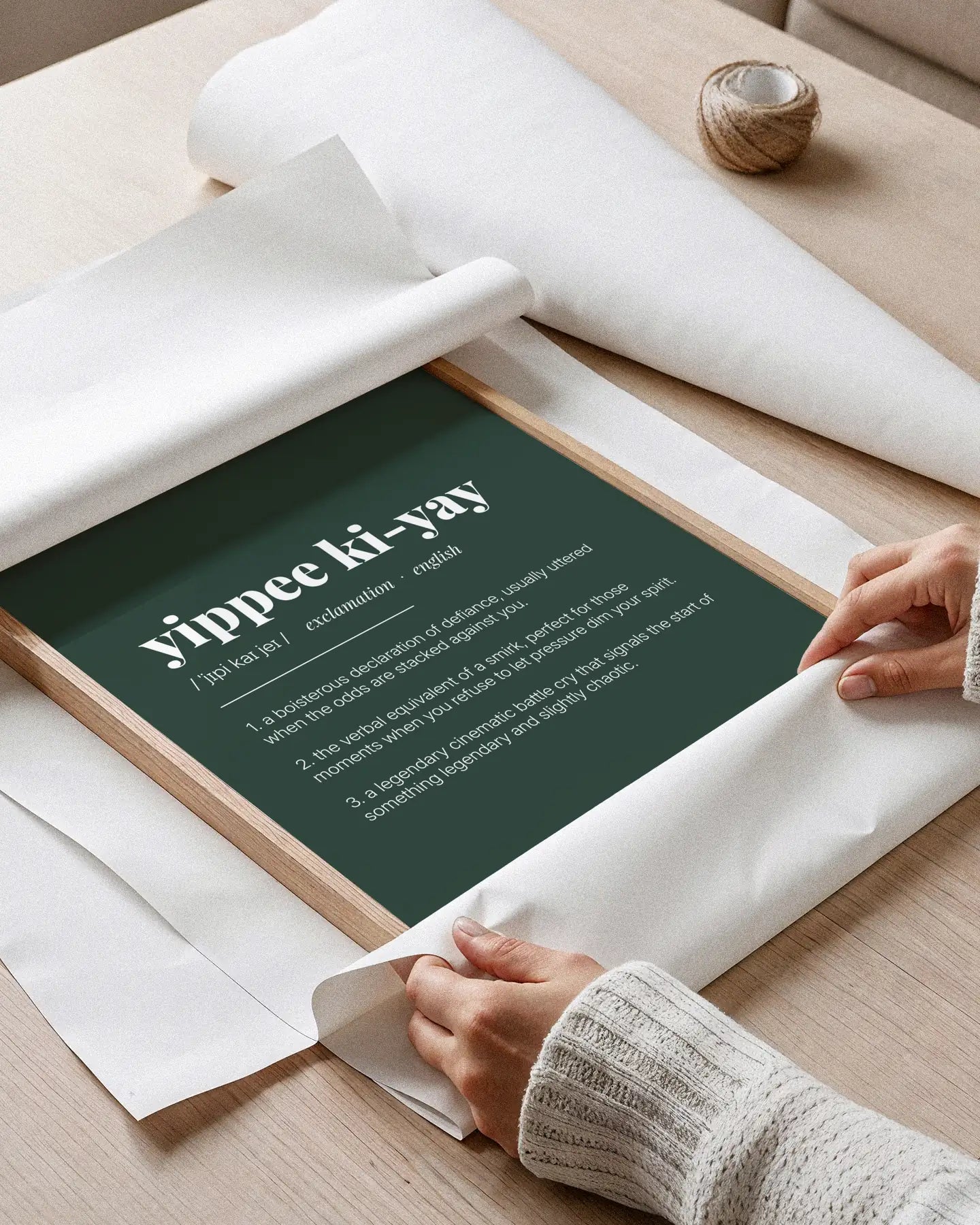 Definition Poster of Yippee Ki-Yay on Emerald background