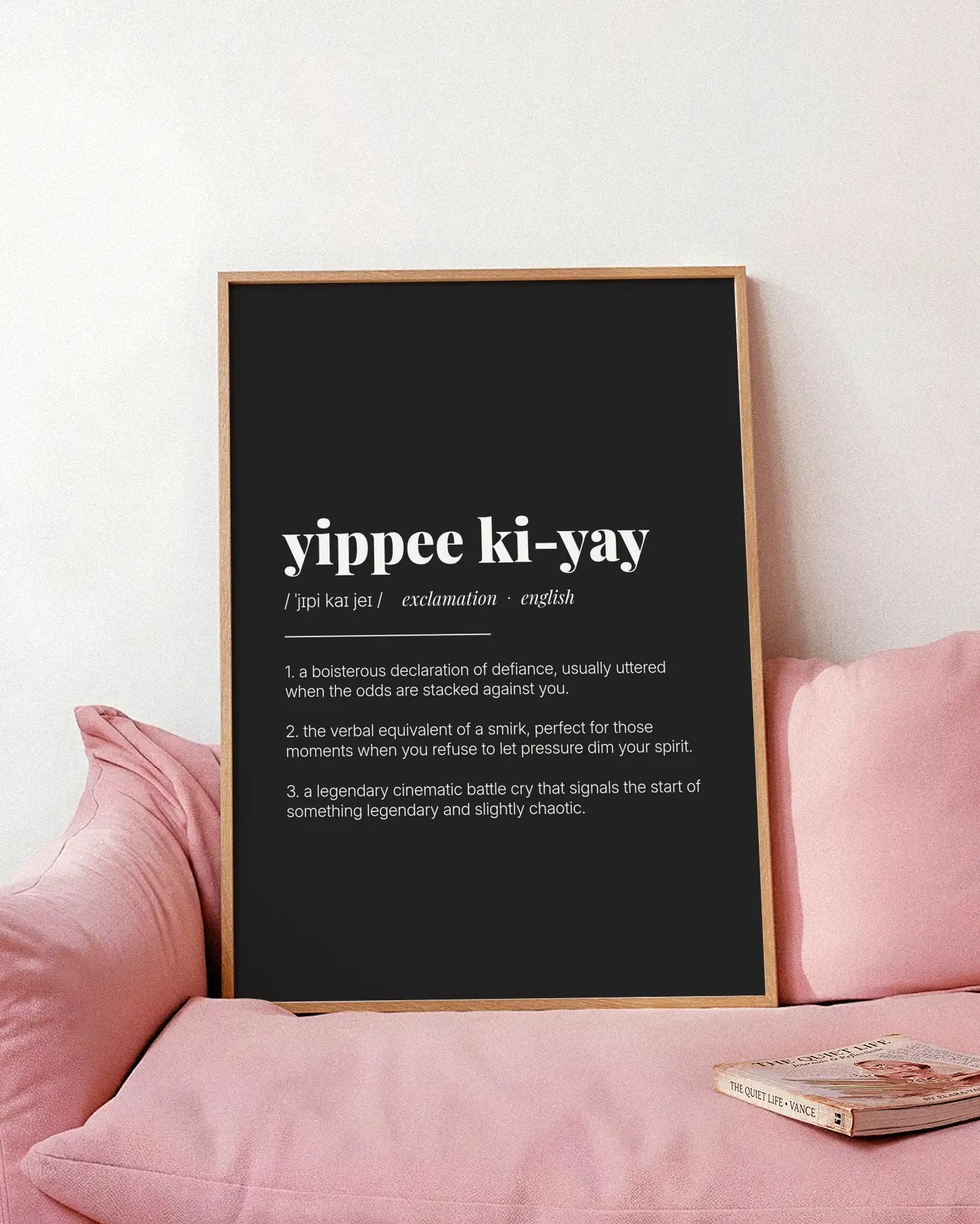 Definition Poster of Yippee Ki-Yay on Midnight Ink background