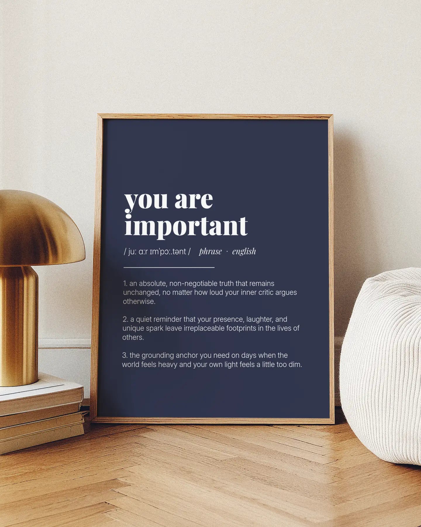 Definition Poster of You are<br />important on Deep Navy background