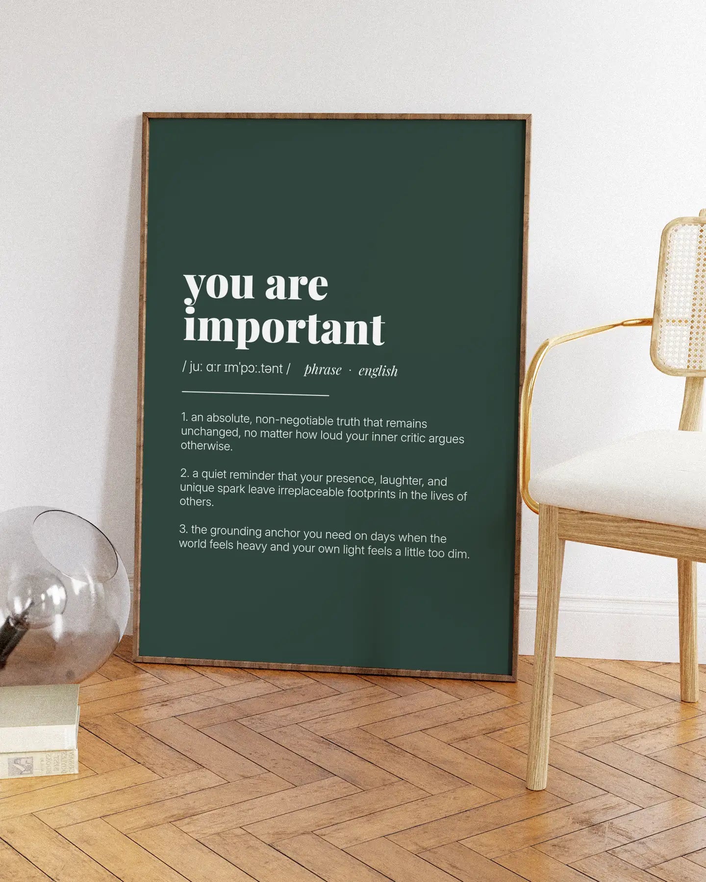 Definition Poster of You are<br />important on Emerald background