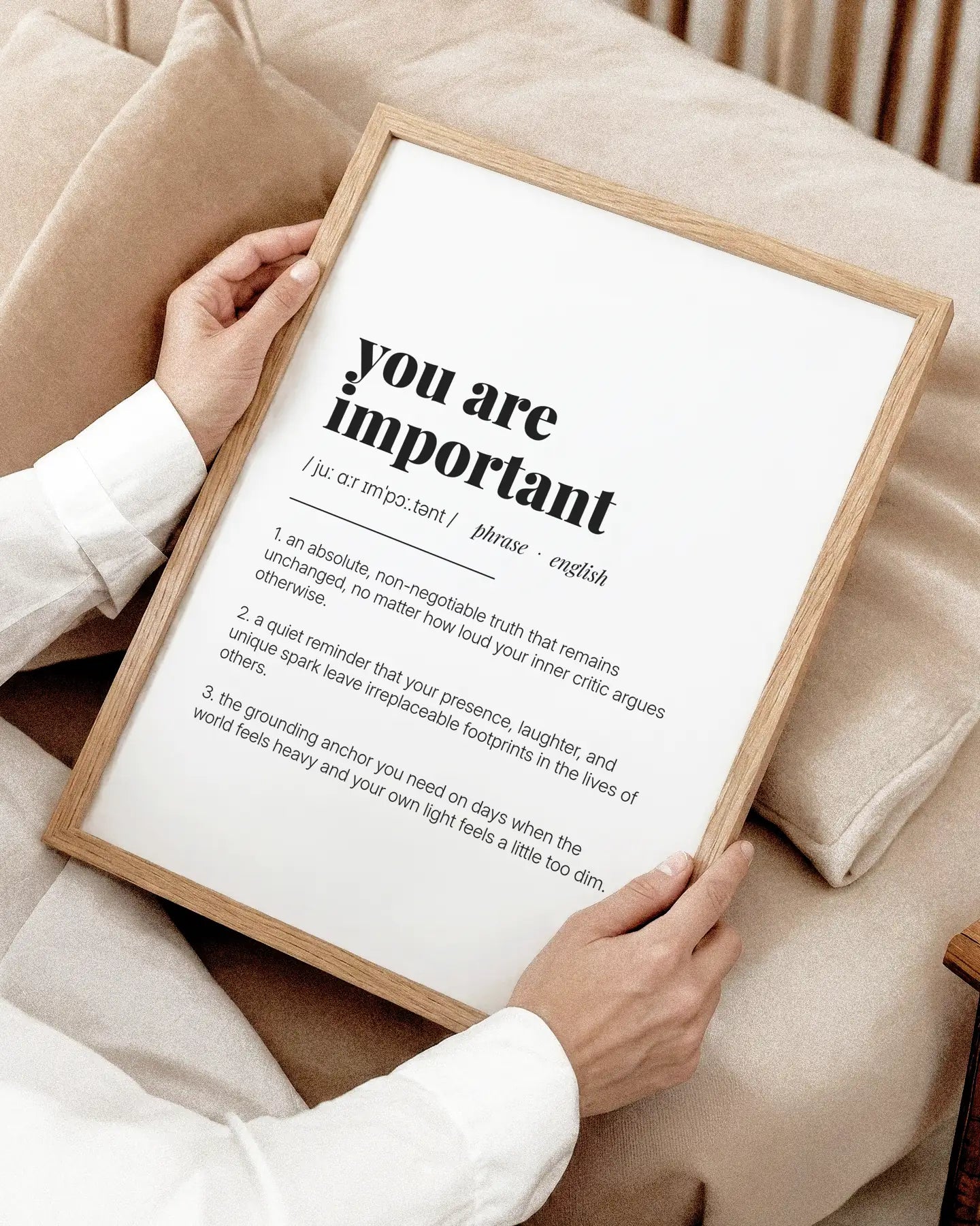 Definition Poster of You are<br />important on Gallery White background
