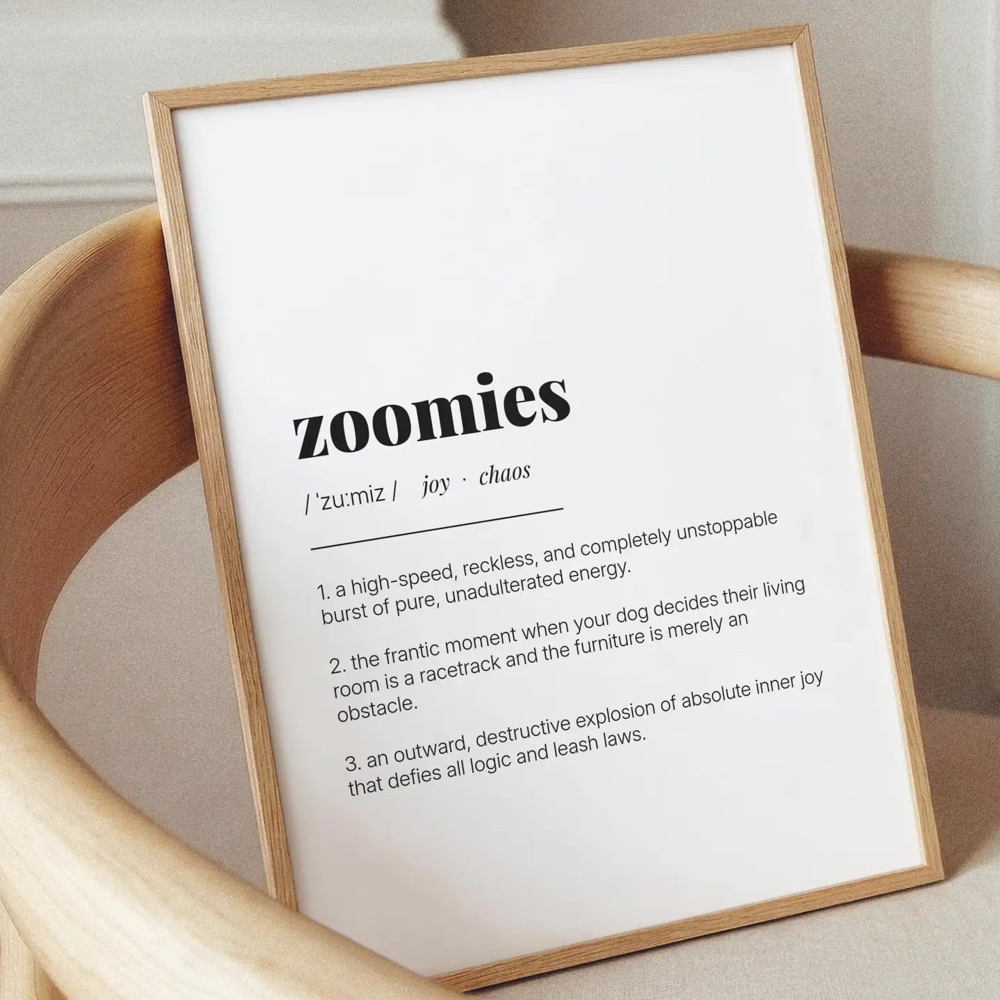 Definition Poster of Zoomies on Gallery White background
