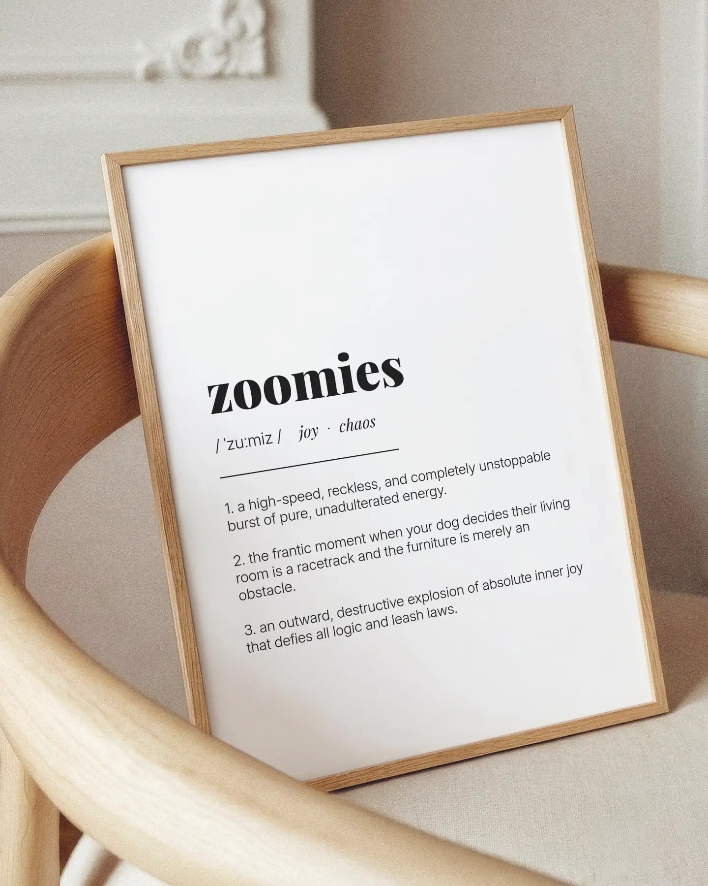 Definition Poster of Zoomies on Gallery White background