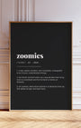 Definition Poster of Zoomies on Midnight Ink background